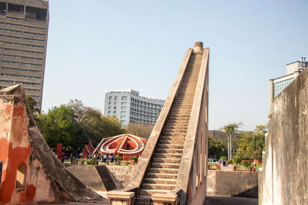 Jantar Mantar Ancient Architecture, New Delhi, Indiaの写真素材