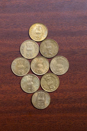 Collection of Indian currency coins conceptsの写真素材
