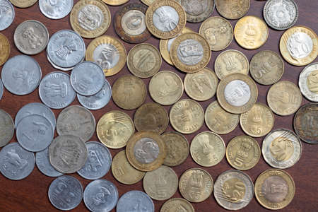 Collection of Indian currency coinsの写真素材