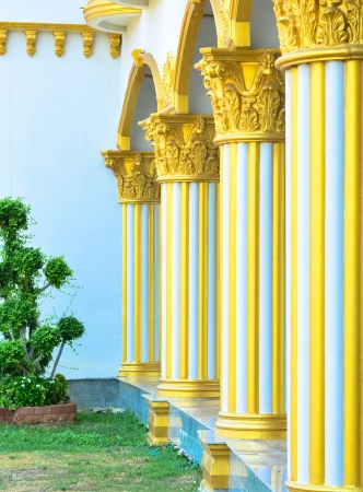 Golden pillars houseの写真素材