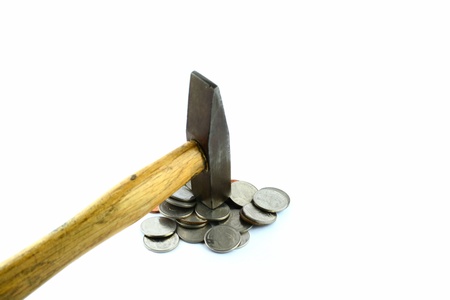 Hammered Thailand coins.