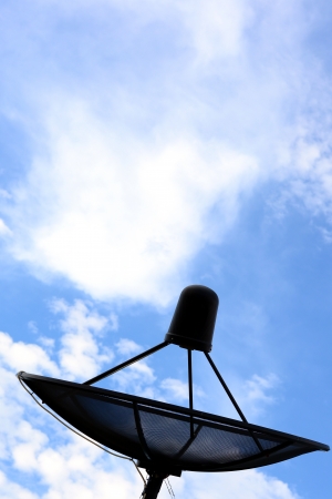 Black Satellite Dishの写真素材