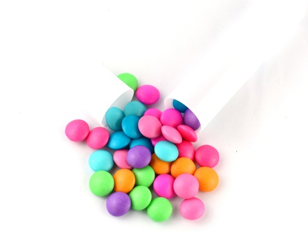 colourful candy isolated on white backgroundの写真素材