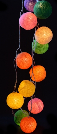 colourful lamps isolated on black backgroundの写真素材