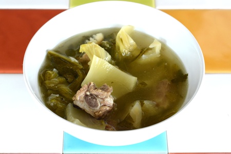 braised pork blone  Pickled Green Mustardの写真素材