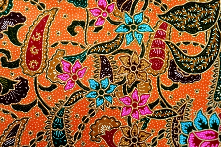 Colorful batik cloth fabric background の写真素材
