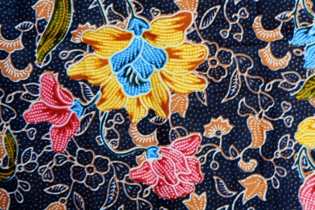 Colorful batik cloth fabric background の写真素材