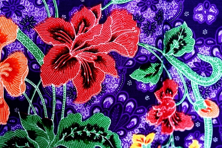 Colorful batik cloth fabric background の写真素材