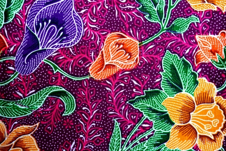 Colorful batik cloth fabric background の写真素材