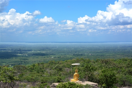 Buddha statue on the moutain の写真素材
