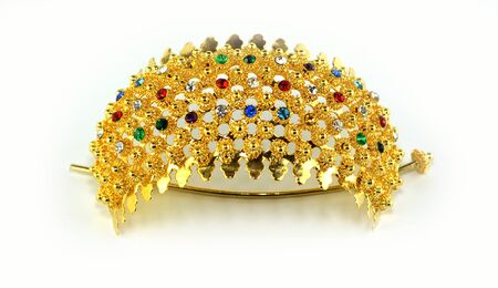gold jewelry, bracelets and chainsの写真素材
