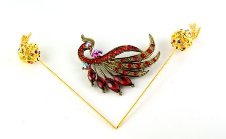 Jewelry set isolated on whiteの写真素材