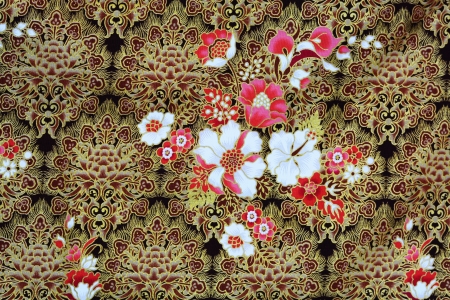 Colorful batik cloth fabric background の写真素材