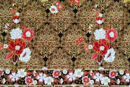 Colorful batik cloth fabric background の写真素材