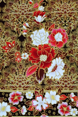 Colorful batik cloth fabric background の写真素材
