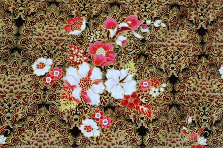 Colorful batik cloth fabric background の写真素材