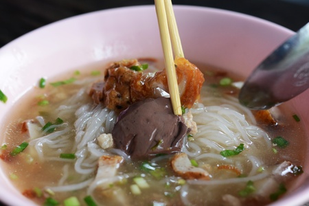 kuay jap  paste of rice flour ; boiled Chinese pasta square の写真素材