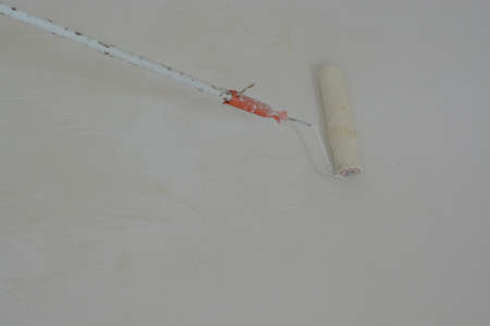 Painted white on wallsの写真素材