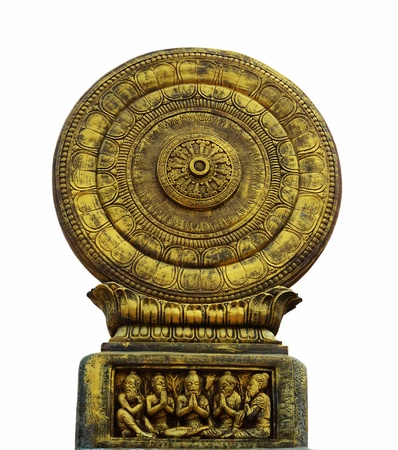 Thammachak; rowel Symbols of Buddhism in Thai temples. の写真素材