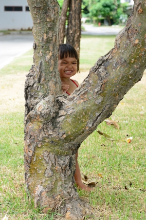 asian baby girl wear america bikiniの写真素材