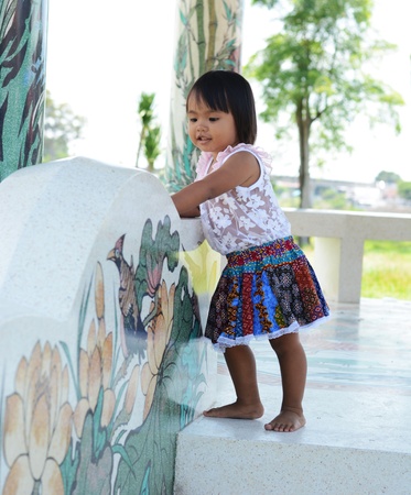 Portrait of little Asian girl の写真素材