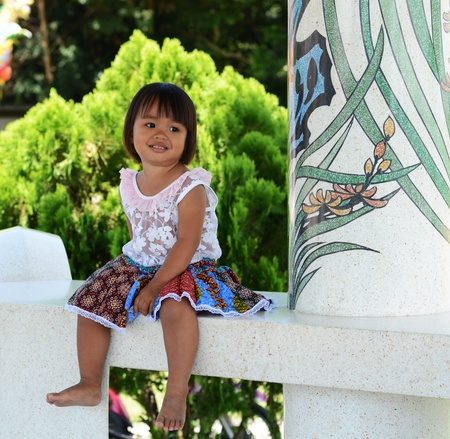 Portrait of little Asian girl の写真素材