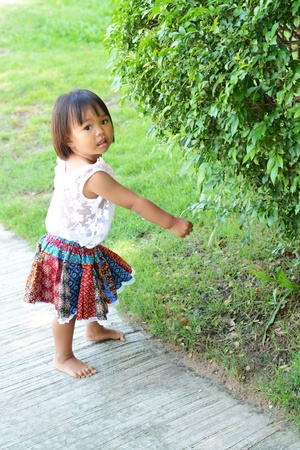 Portrait of little Asian girl の写真素材