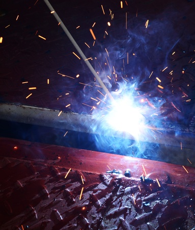 Welding with sparksの写真素材