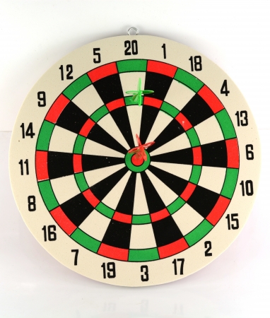 darts arrows in the targetの写真素材