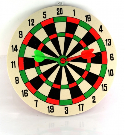 darts arrows in the targetの写真素材
