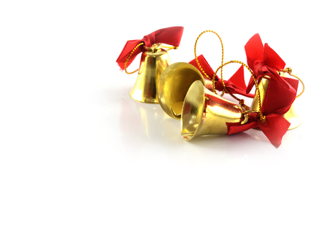 Golden bells christmas decorationの写真素材