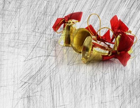 Golden bells christmas decorationの写真素材