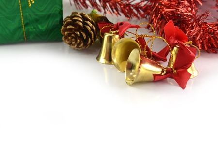 Golden bells christmas decorationの写真素材