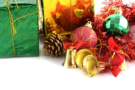 Golden bells christmas decorationの写真素材