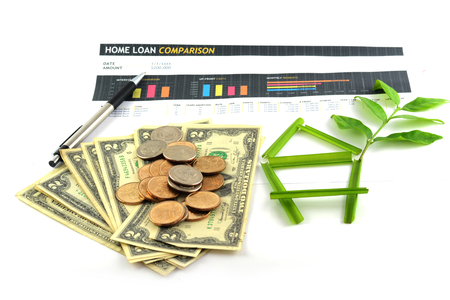 business chart Home loan Comparison on the sheet の写真素材