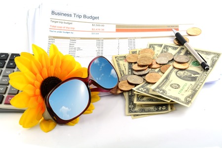 business trip budget reportの写真素材