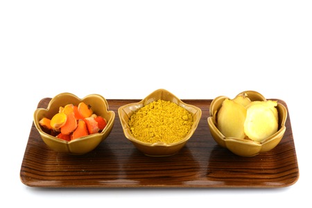 Turmeric roots and powder の写真素材