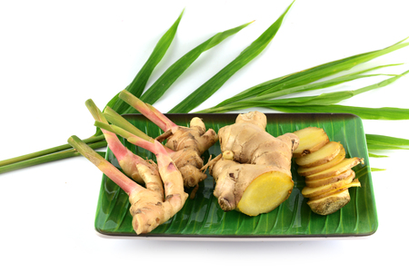 fresh ginger isolatedの写真素材