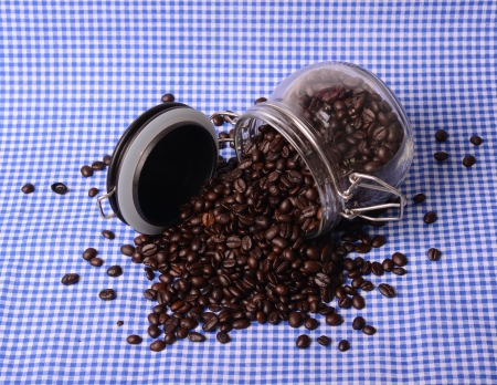 coffee beans in bottleの写真素材