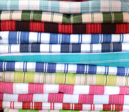 Assortment sarongs for sale の写真素材