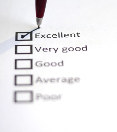 Tick placed in Excellentの写真素材