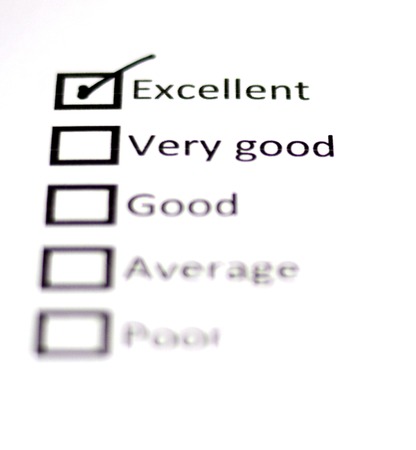 Tick placed in Excellentの写真素材