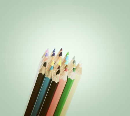 Colour pencils isolated on whiteの写真素材