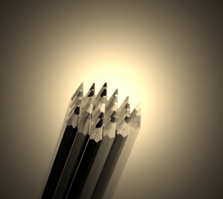 Colour pencils isolated on whiteの写真素材
