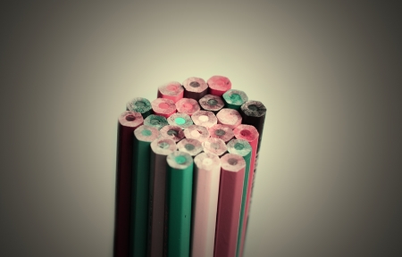 Colour pencils isolated on whiteの写真素材