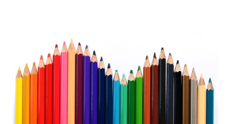Colour pencils isolated on whiteの写真素材
