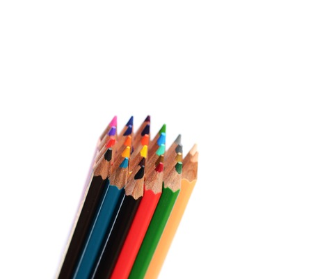Colour pencils isolated on whiteの写真素材