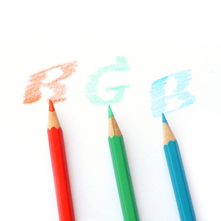 Colour pencils isolated on whiteの写真素材