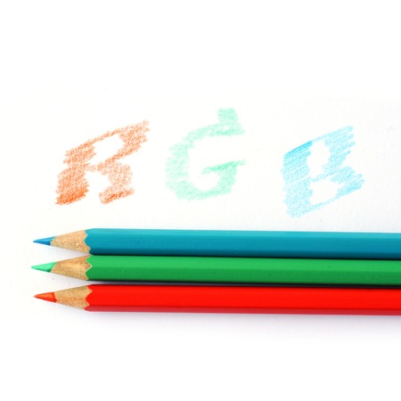Colour pencils isolated on whiteの写真素材