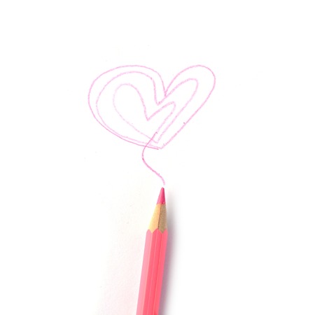 Colour pencils isolated on whiteの写真素材